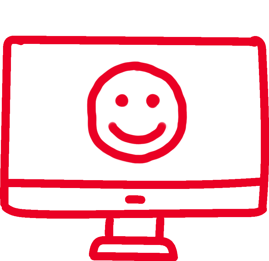 mac-smiley Zeichnung PC mit Smiley