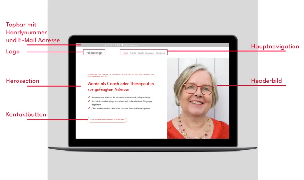 Aufbau einer Website Header