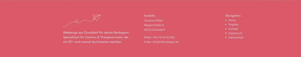 Aufbau einer Website Footer Beispiel